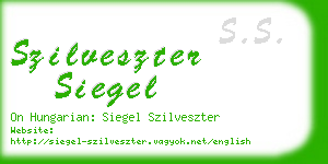 szilveszter siegel business card